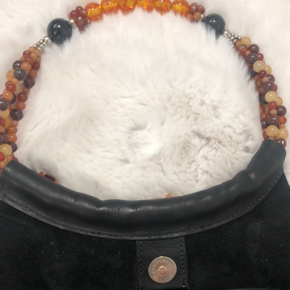 Handcrafted Natural full grain leather beaded purse - Picture 9 of 13